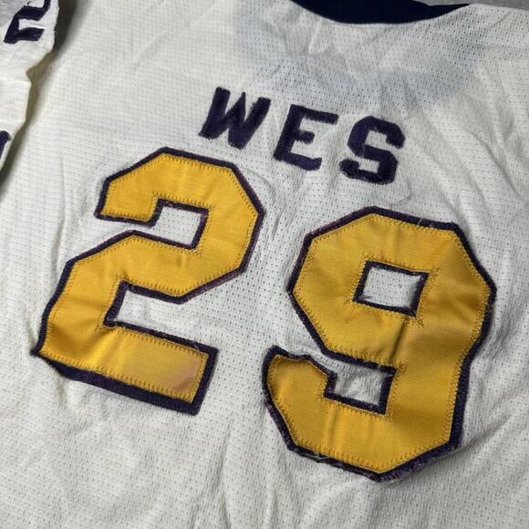 True Vintage Alpha Epsilon Pi 70s Russell Athletic Mesh Football Jersey Sz Large - Picture 10 of 11